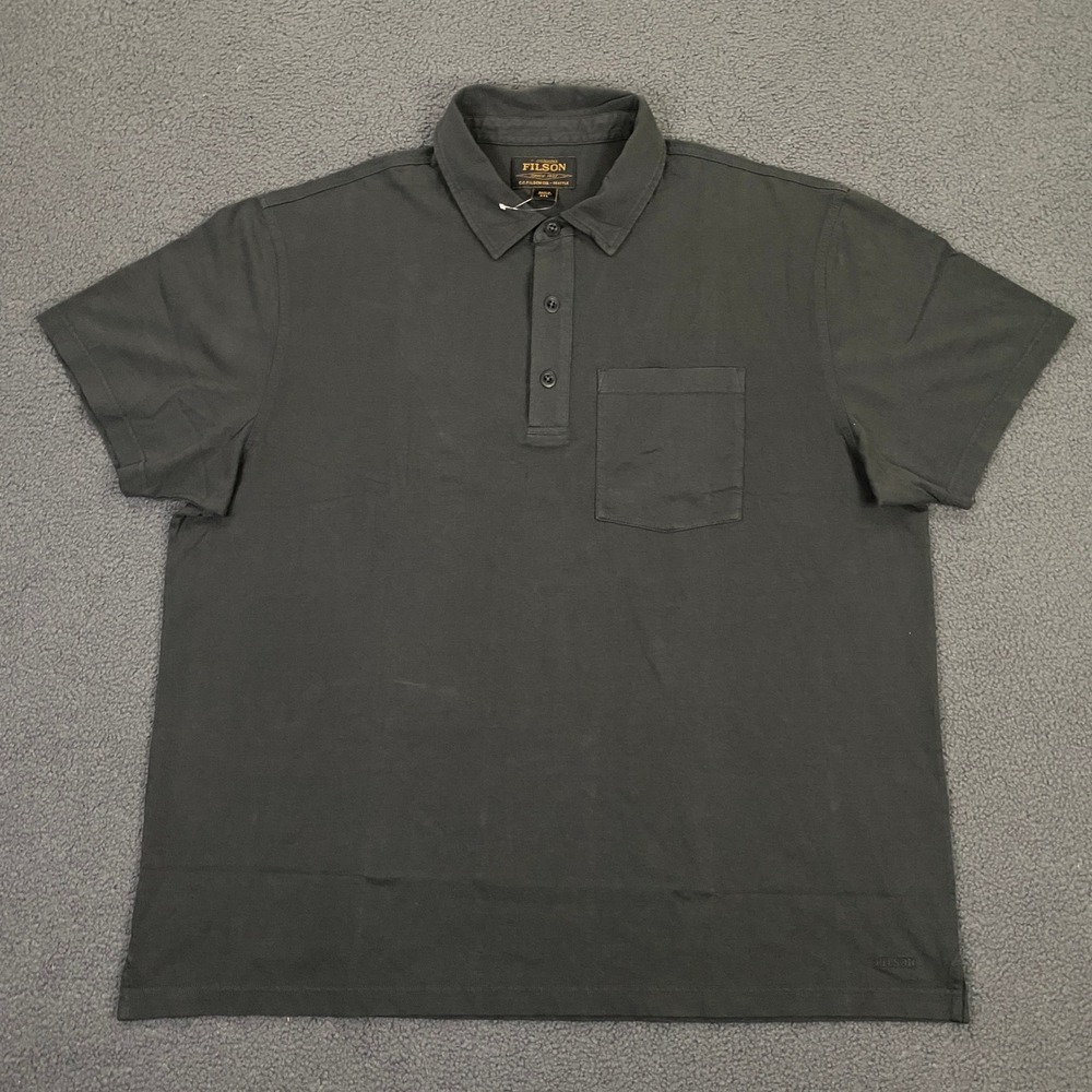 CC Filson Field Knit Polo Shirt Mens 2XL Faded Black Short Sleeve Cotton NWOT